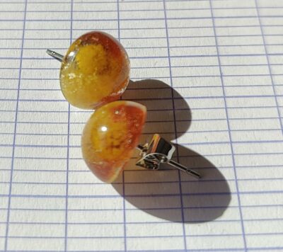 Boucles d'oreilles mimosa rouille