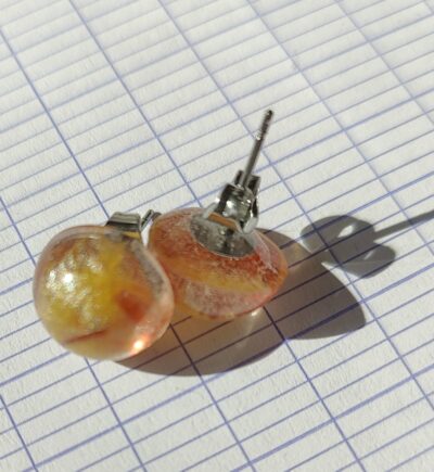 Boucles d'oreilles jaunes et rouille