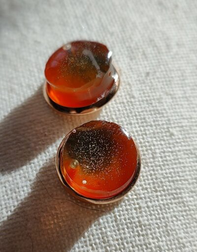 Boucles d'oreilles orange et vert