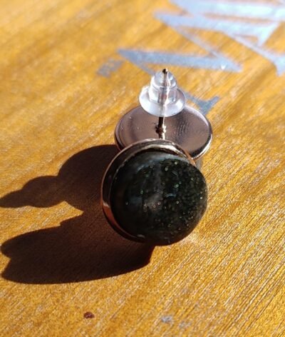 Boucles d'oreilles noires cuivrées