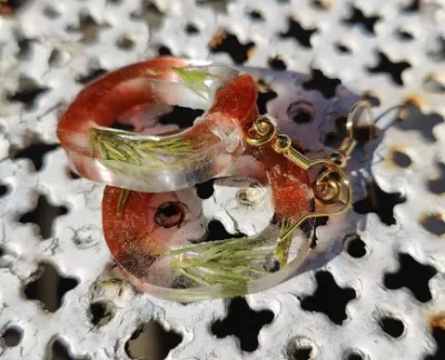Boucles d'oreilles sapin et rouille