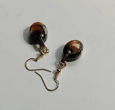 Boucles d'oreilles noir et or