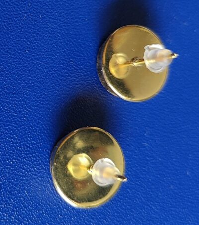 Boucles d'oreilles Noires et jaune doré