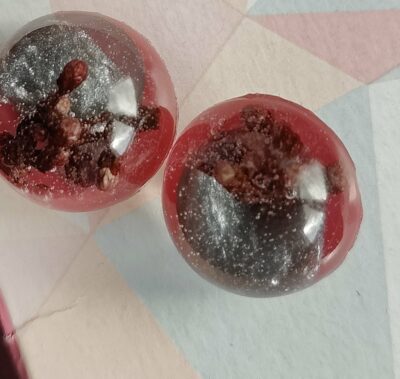 Boucles d'oreilles gris et rose
