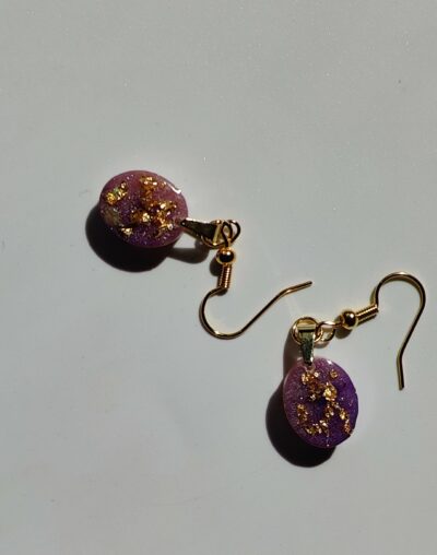 Boucles d'oreilles nuances de rose et or