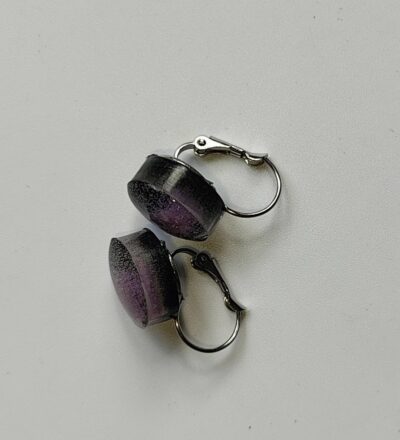Boucles d'oreilles roses et violettes