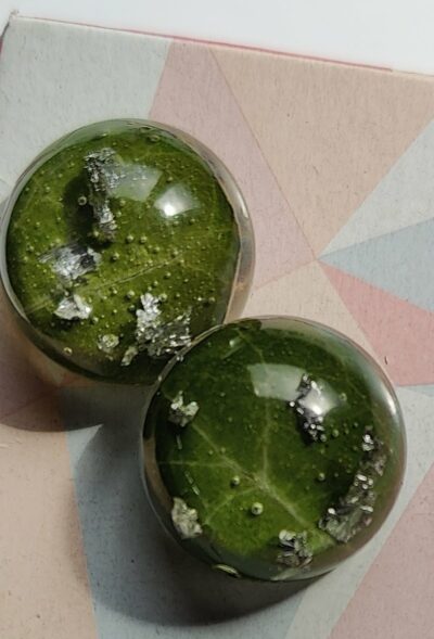 Boucles d'oreille feuille de lierre et argent